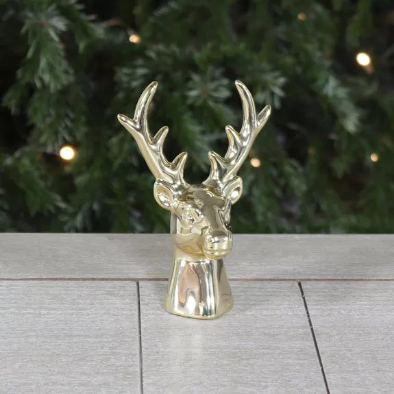 Goldene Rentierkopf Figur – Kleine Deko Tierfigur aus Dolomit | Goldbach