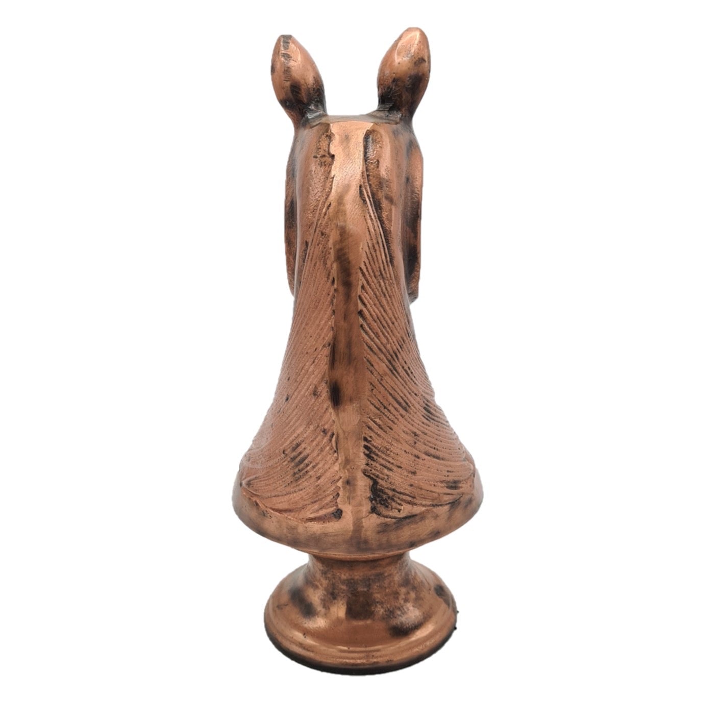 Schachfigur mit Pferdekopf – Kupferfarben & Handgefertigt (31 cm)