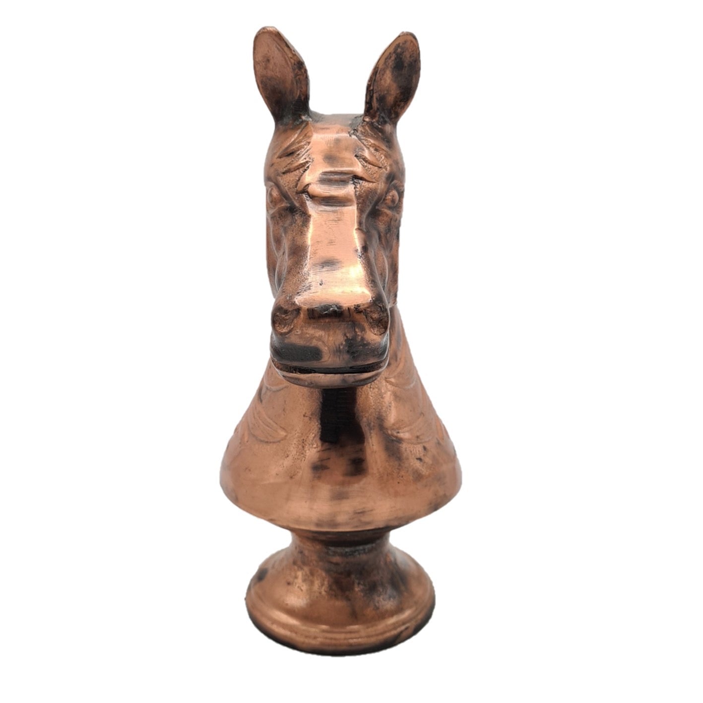 Schachfigur mit Pferdekopf – Kupferfarben & Handgefertigt (31 cm)