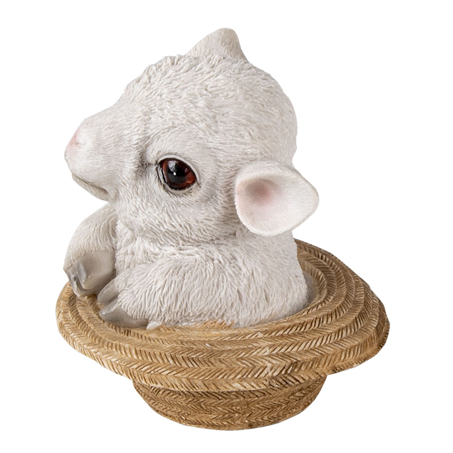 Schaap Beeldje met Stro Hoed