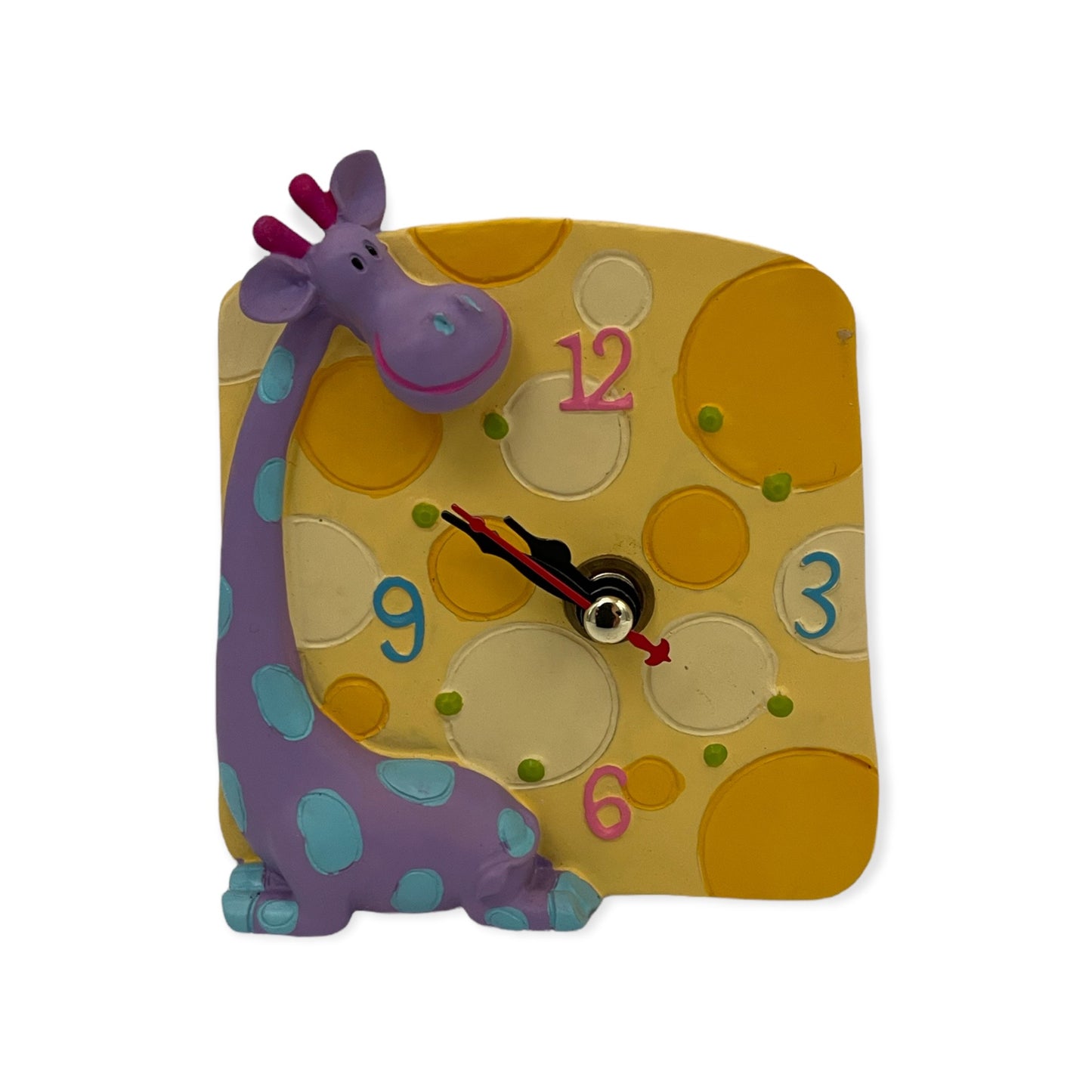 Kinderuhr Giraffe – Ewige Zeit in 4 Farben (9×10 cm)