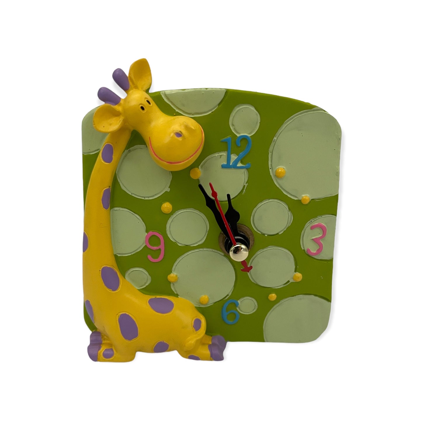 Kinderuhr Giraffe – Ewige Zeit in 4 Farben (9×10 cm)