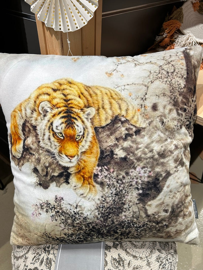 Tijger Kussen Velours – Fair Trade & Luxe 45x45 cm