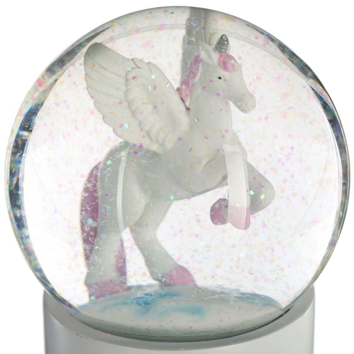 Schneekugel Einhorn – Rosa & Weiß