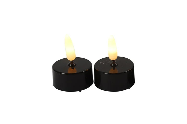 Zwarte LED theelichtjes set van 2 – luxe waxinelichtjes van Countryfield