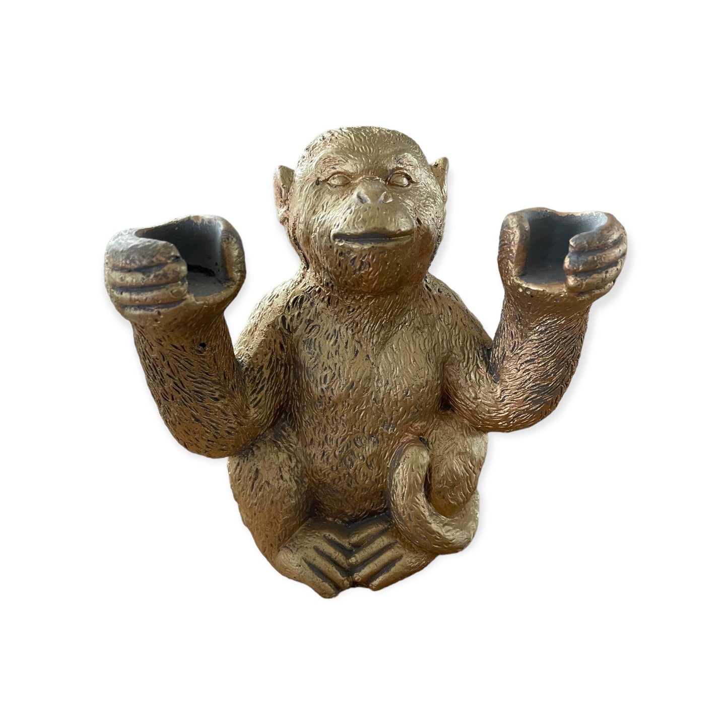 Golden Monkey Candle Holder – Hear/See/Speak No Evil