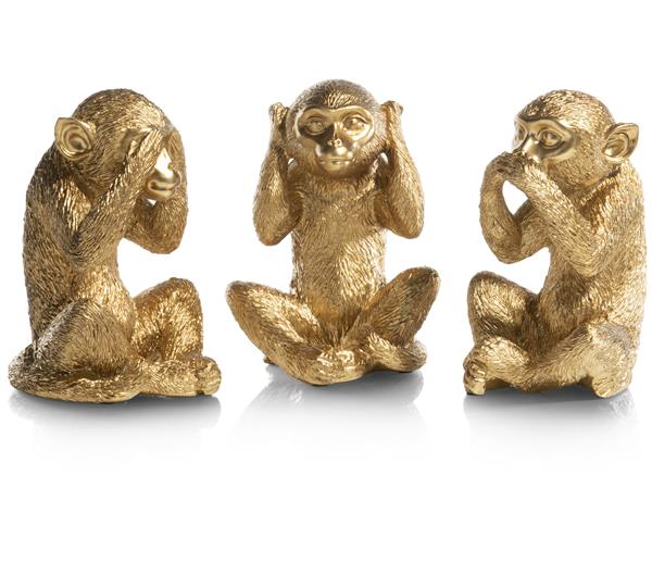 Set Gouden Apen – Horen Zien Zwijgen 3-delig van COCOmaison | Krokomingo