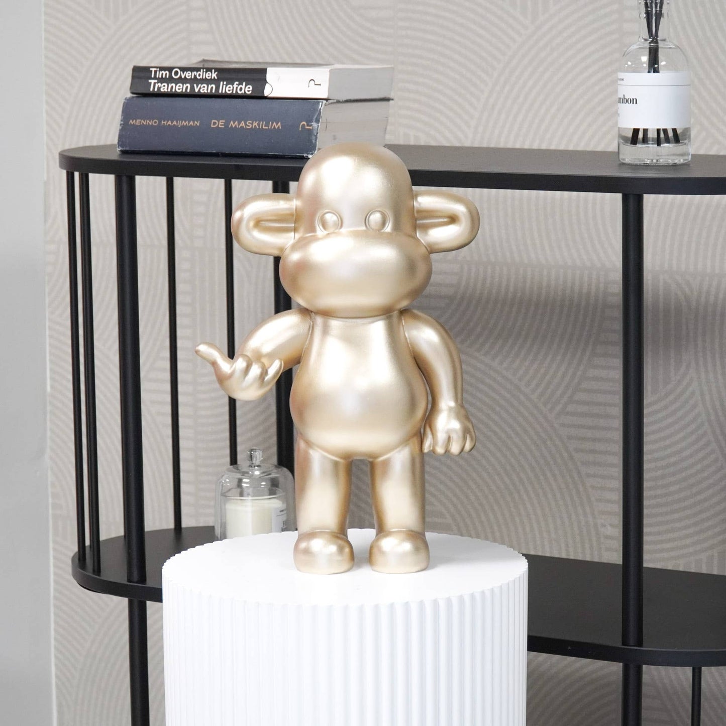 Beeld Aap Hang Loose – Goud, Zwart of Roze | 3 Formaten