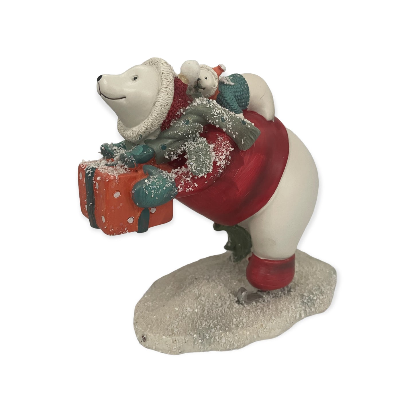 Eisbär Schlittschuhlaufend mit Kind – Weihnachten 20 cm