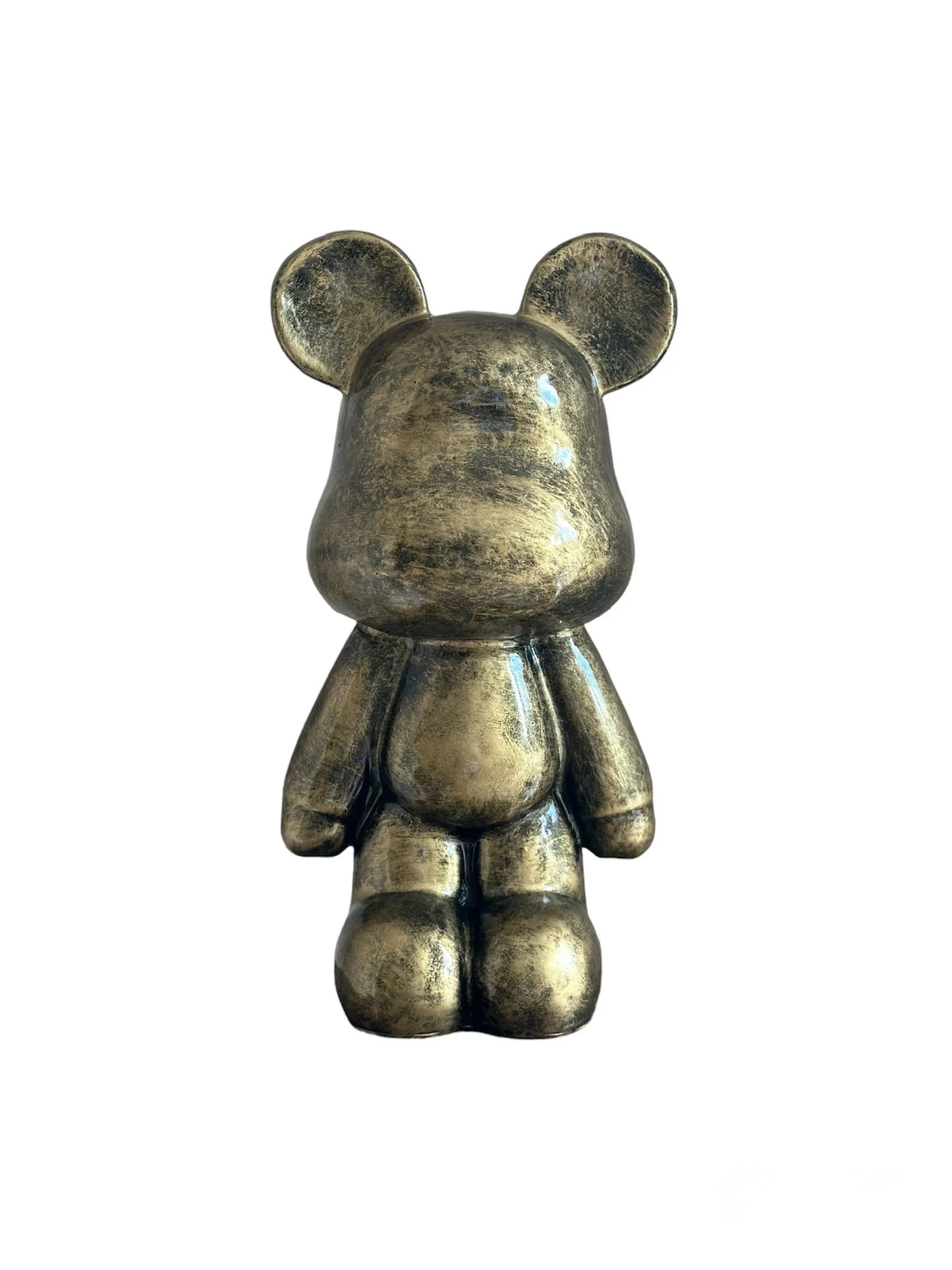 Groot gouden Popart teddybeer beeld 24,5x20x47 cm