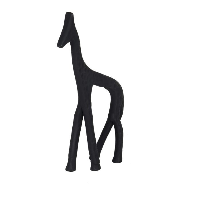 Minimalistisch giraffenbeeld zwart aluminium – 11x17 cm
