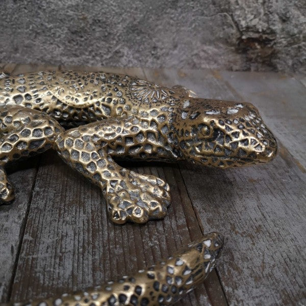 Gouden Hagedis Beeld – Luxe Dieren Woondecoratie