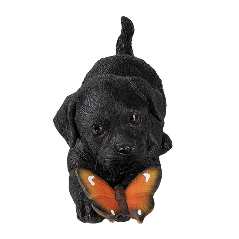 Hund mit Schmetterlingsfigur – Polyresin-Dekor