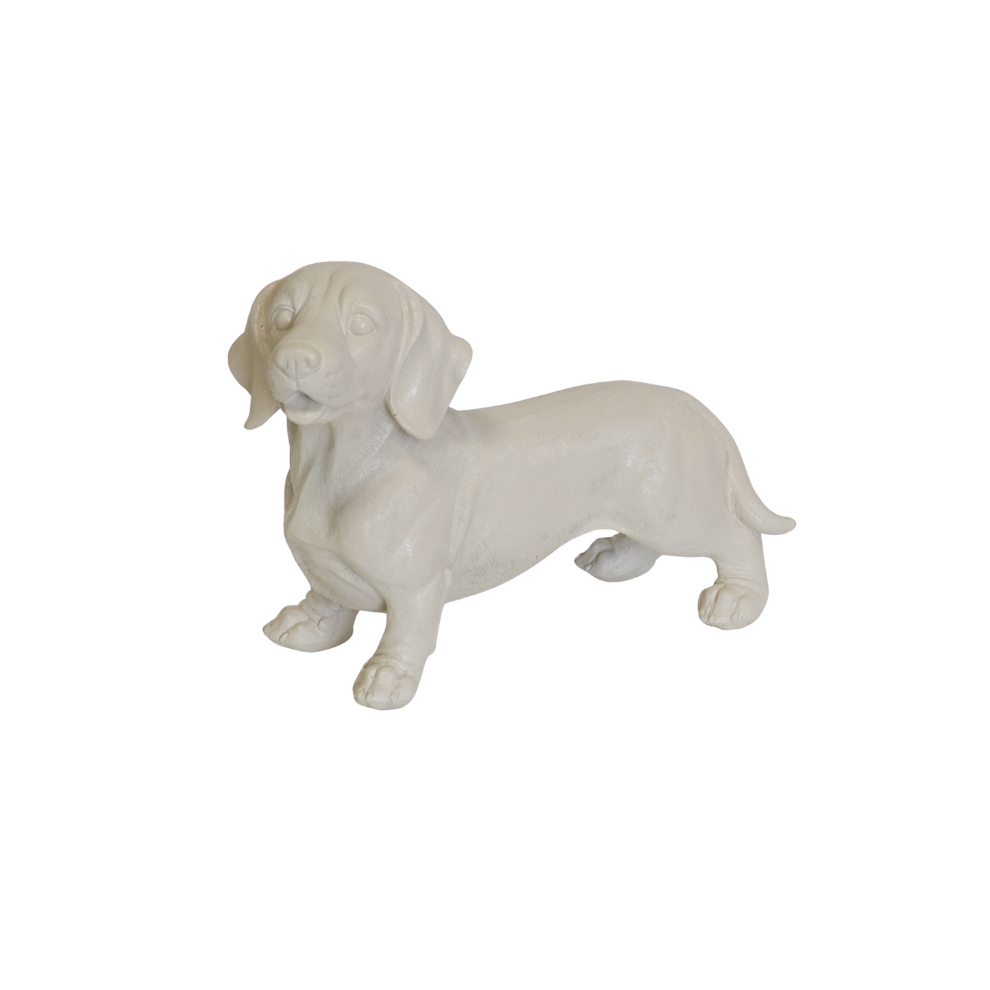 Beige Dachshund Statue – 20 × 8 × 15 cm – Sleek & Modern