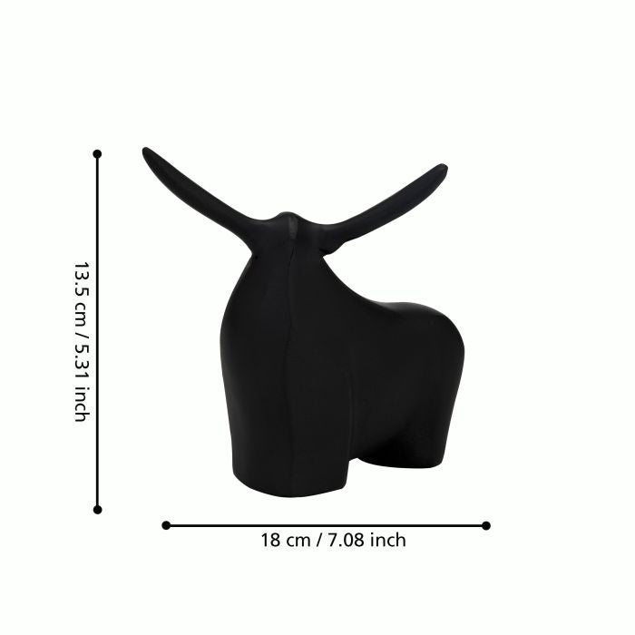 Schwarze Highlander-Statue – Minimalistisches Aluminiumdesign