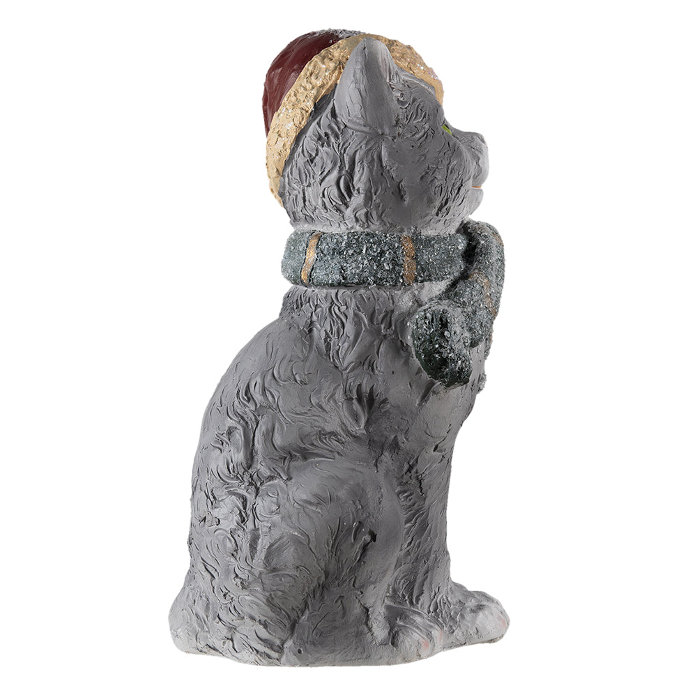 Christmas Figurine Cat with Hat & Scarf – 42 cm High