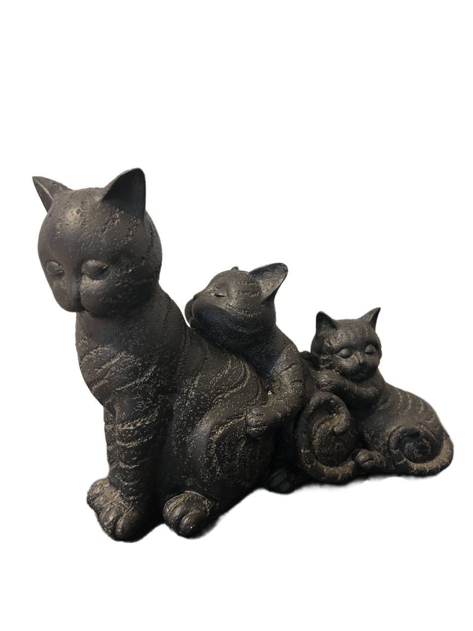 Antique Cat Statue – Cat Family Vintage Black
