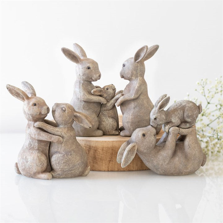 Cute Rabbit Family Figurine – Loose Polystone Figurines