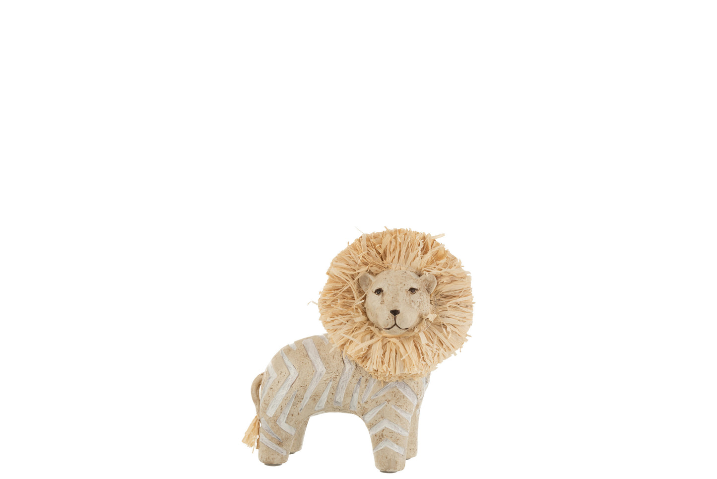 Leeuwenbeeld Raffia Beige – Groot, Klein of Set