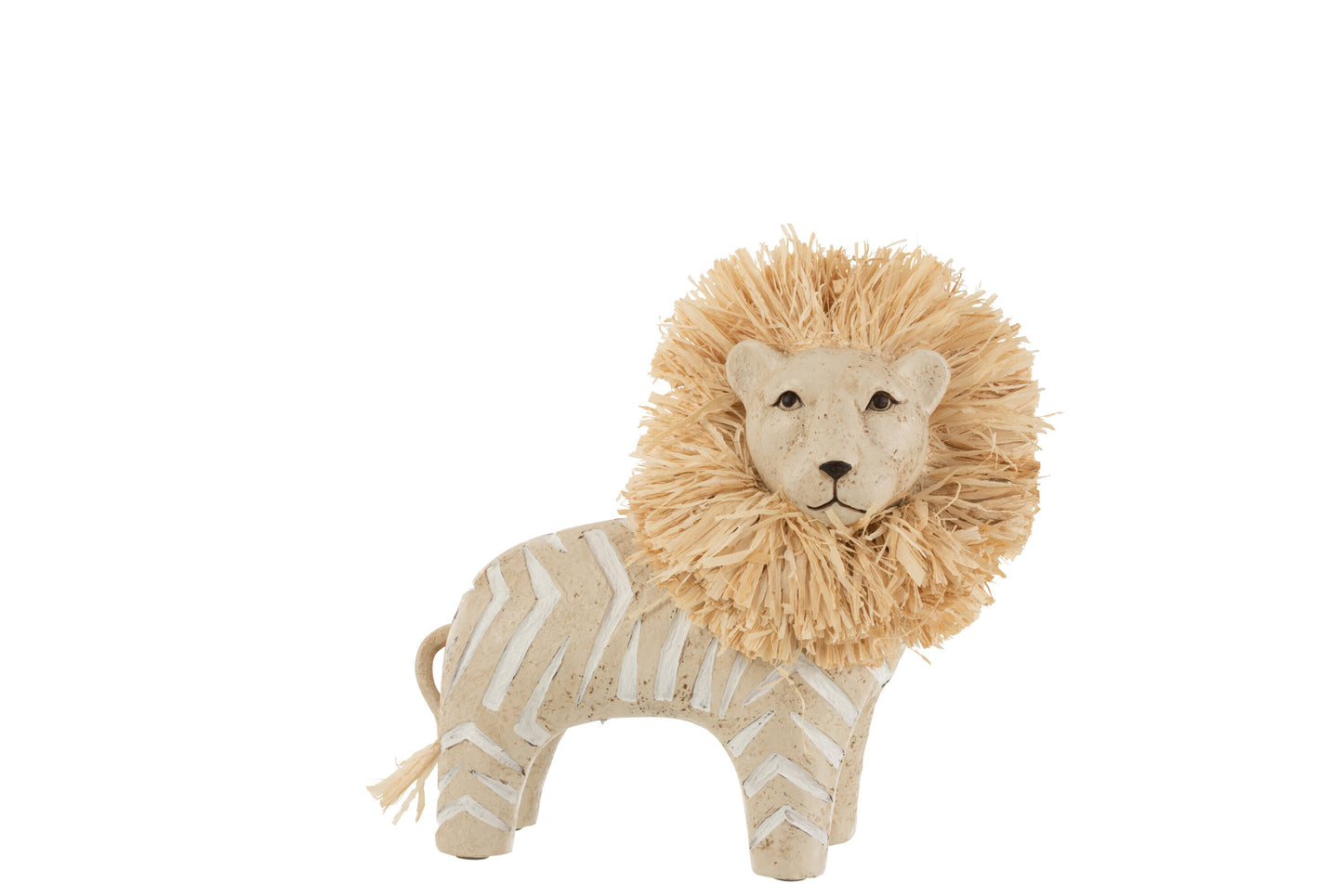 Leeuwenbeeld Raffia Beige – Groot, Klein of Set