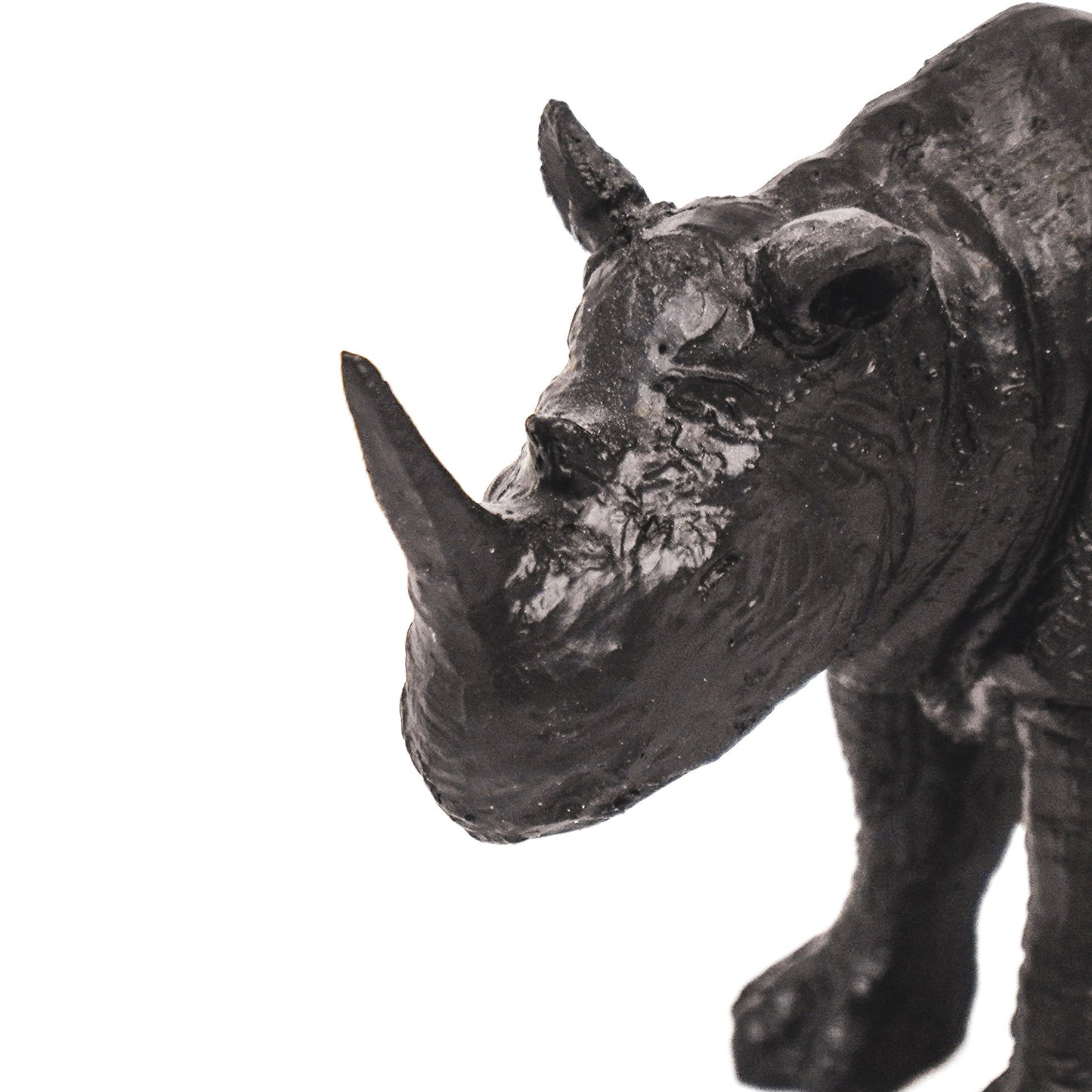 Schwarze Nashornstatue – Luxus-Wohndekor