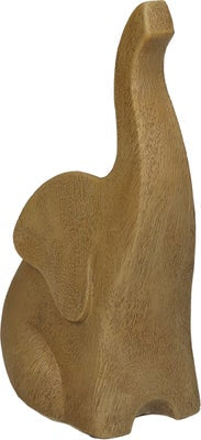Elefantenstatue in Holzoptik – Braun & Natur