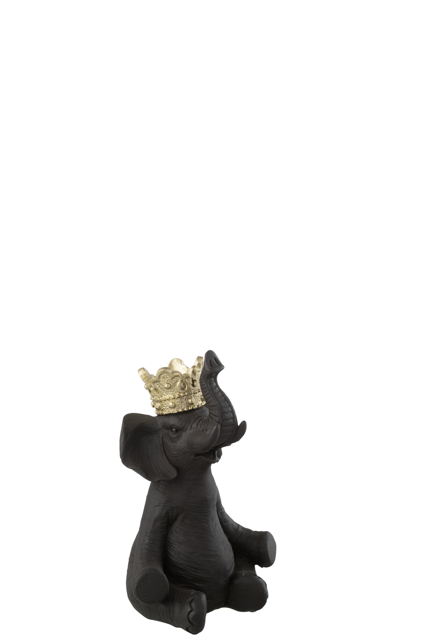 Black Elephant Statue with Golden Crown – 2 Sizes