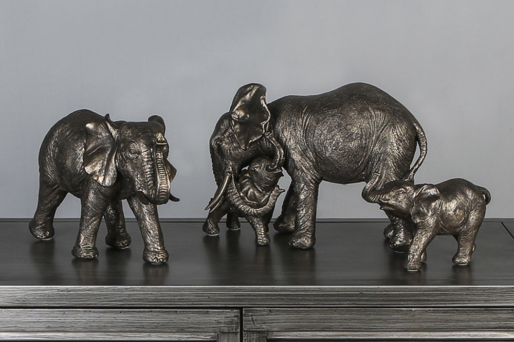 Elefantenstatuen Grau-Gold – 3 lose Varianten