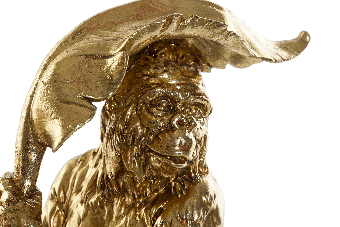 Gouden Apenbeeld met Blad – Speelse Decoratie