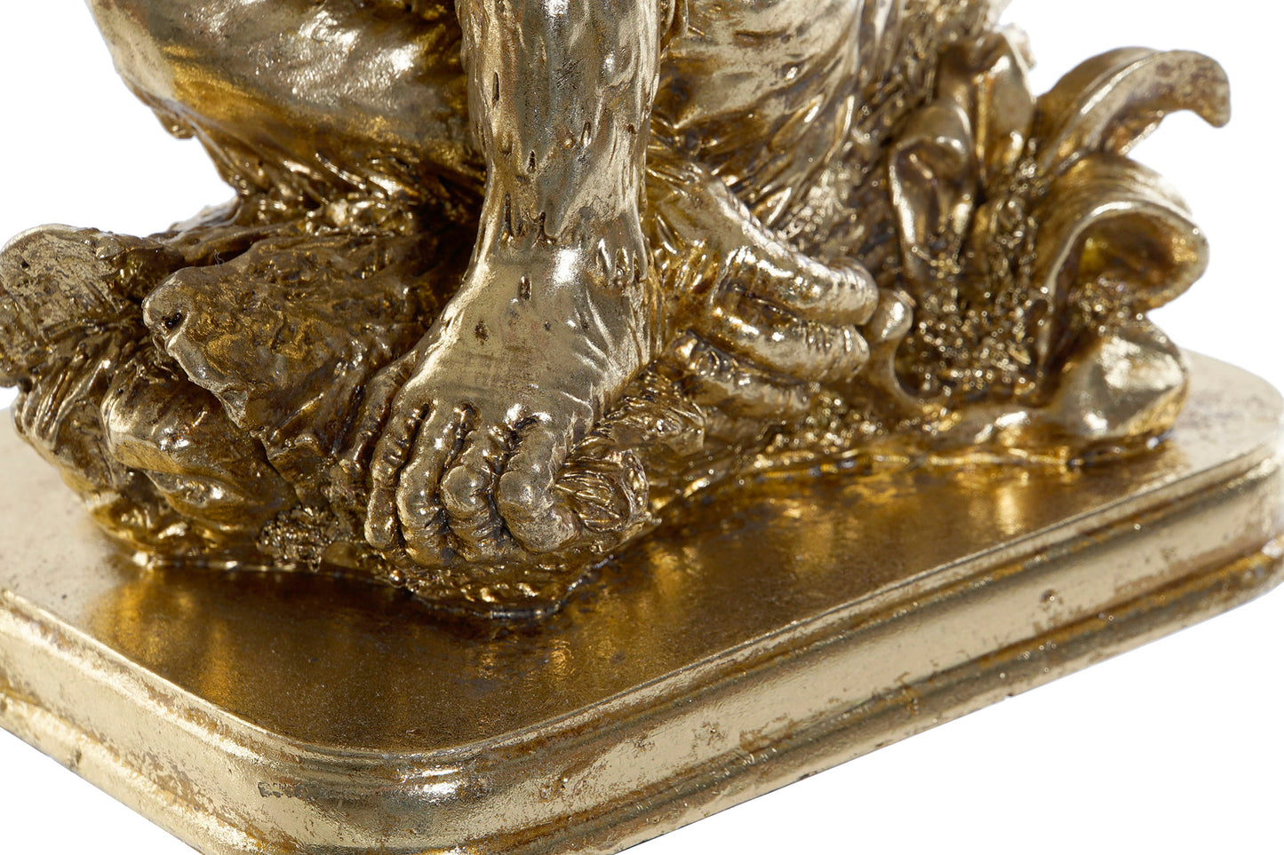 Gouden Apenbeeld met Blad – Speelse Decoratie