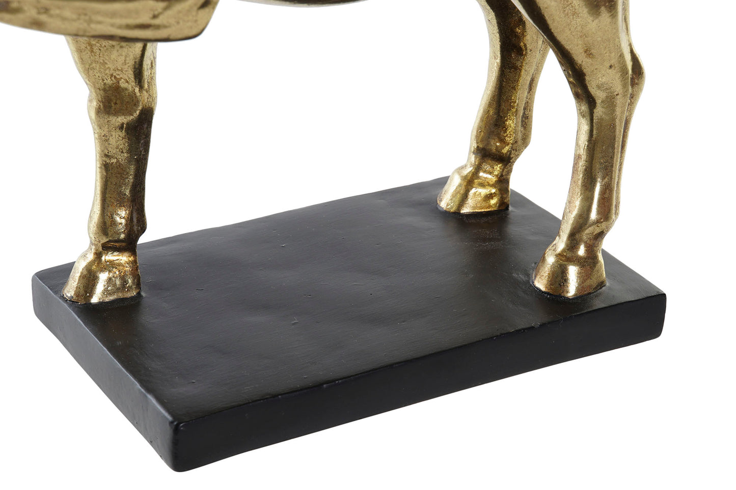 Goldene Pferdestatue – Auf schwarzem Fuß (29×25 cm)