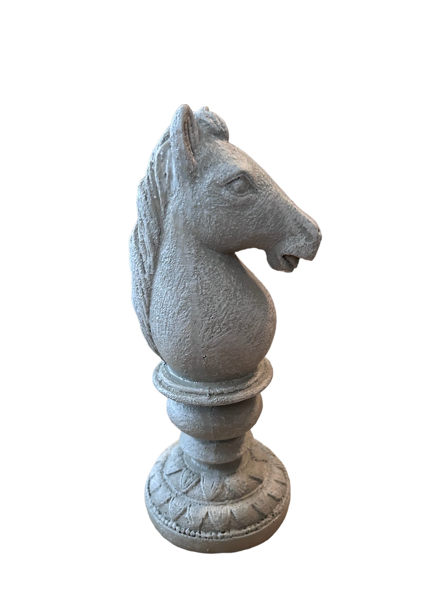 Beeld Paardenhoofd Schaakstuk – Grijs & Elegant (20 cm)