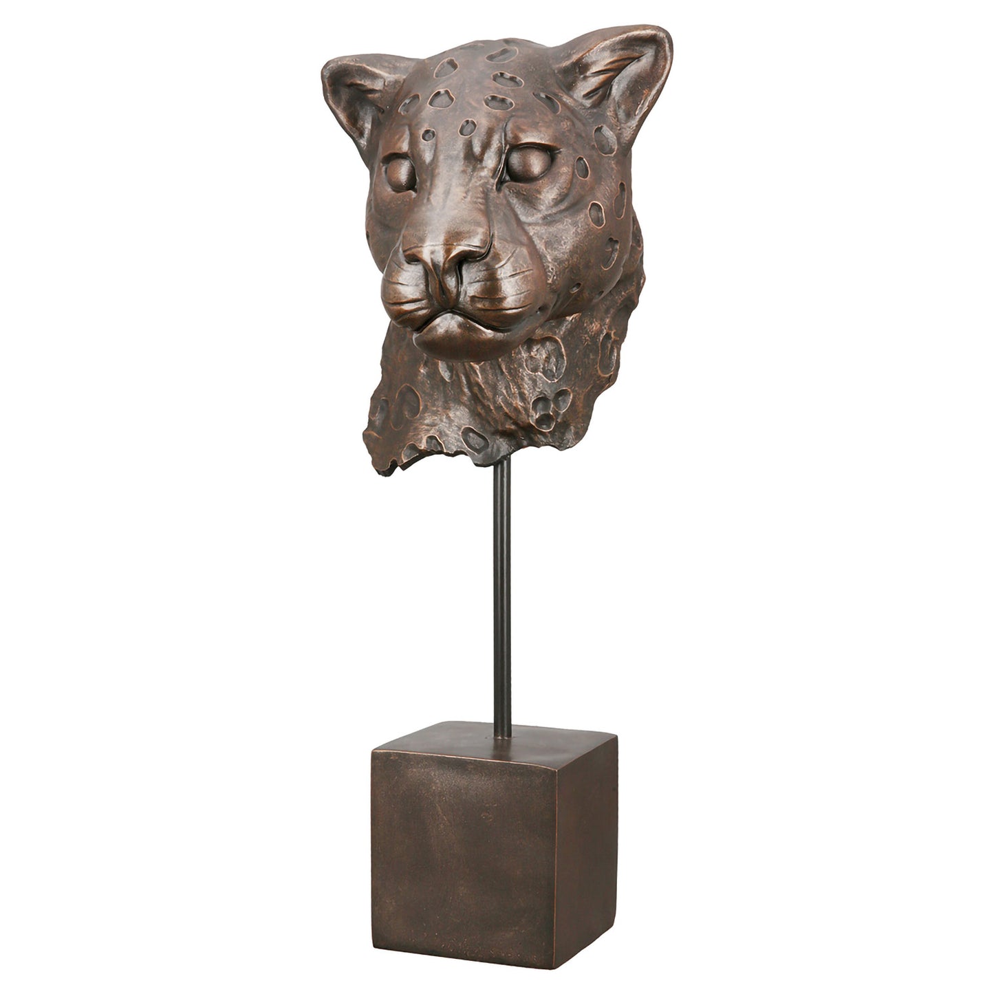 Leopard Sculpture Antique Bronze – 46 cm Resin