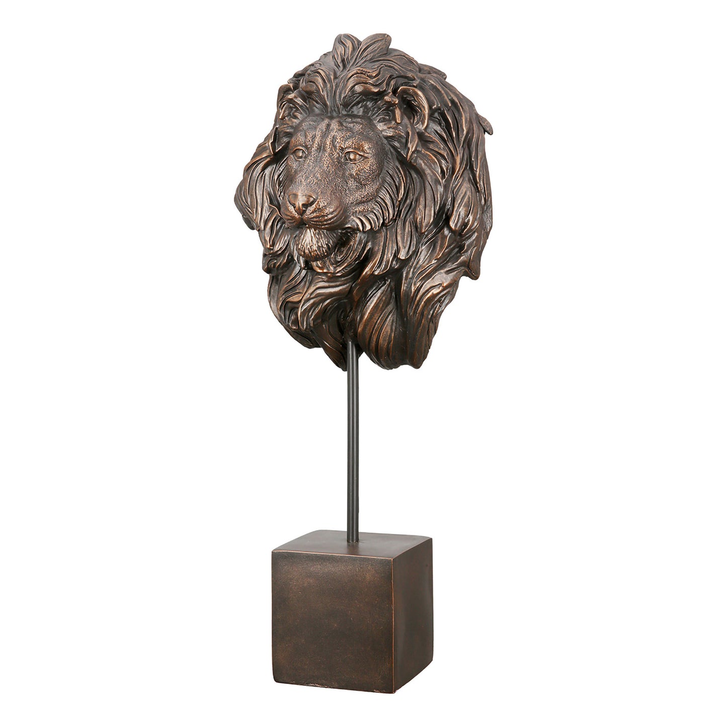 Löwenskulptur – Harz in Antikbronzeoptik
