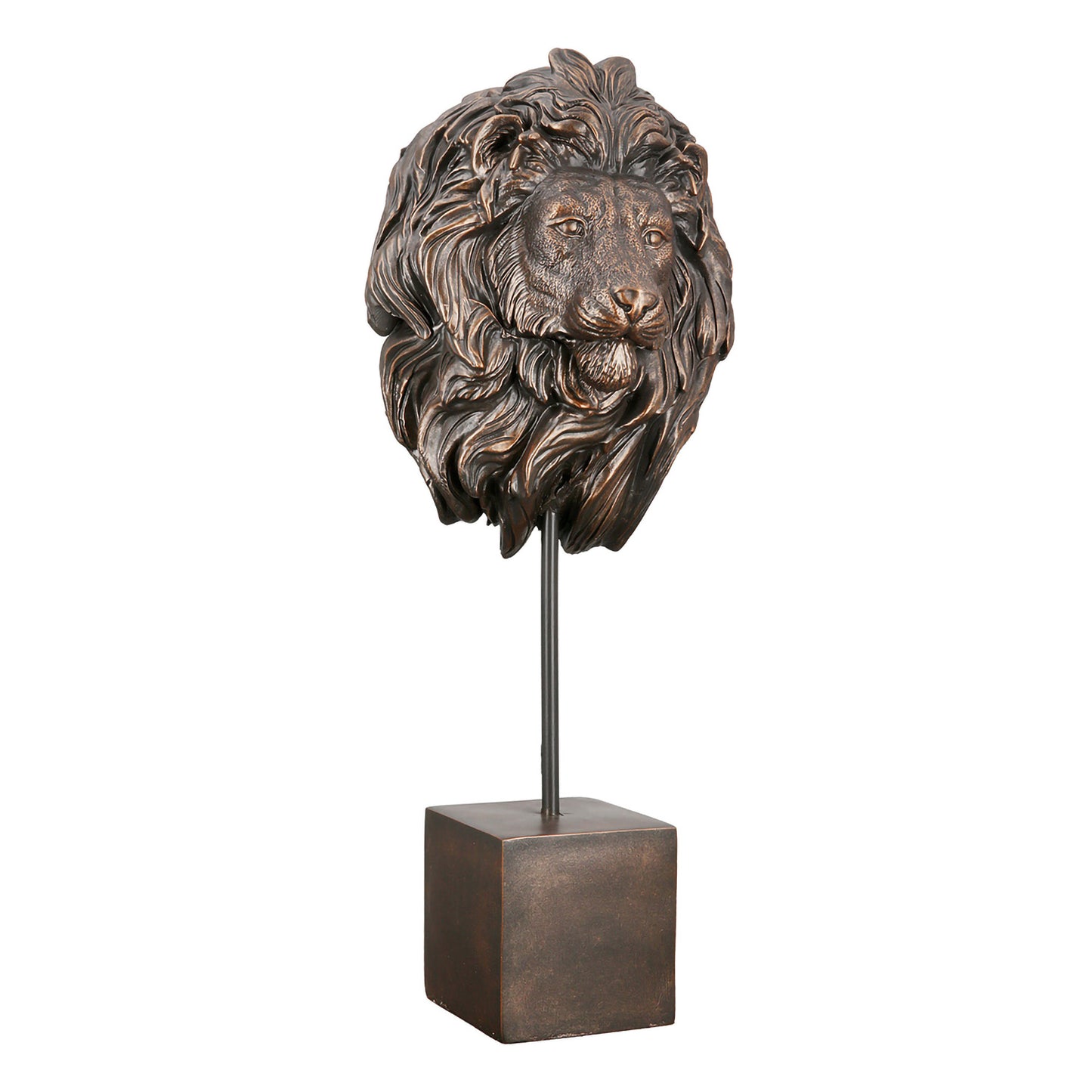Löwenskulptur – Harz in Antikbronzeoptik
