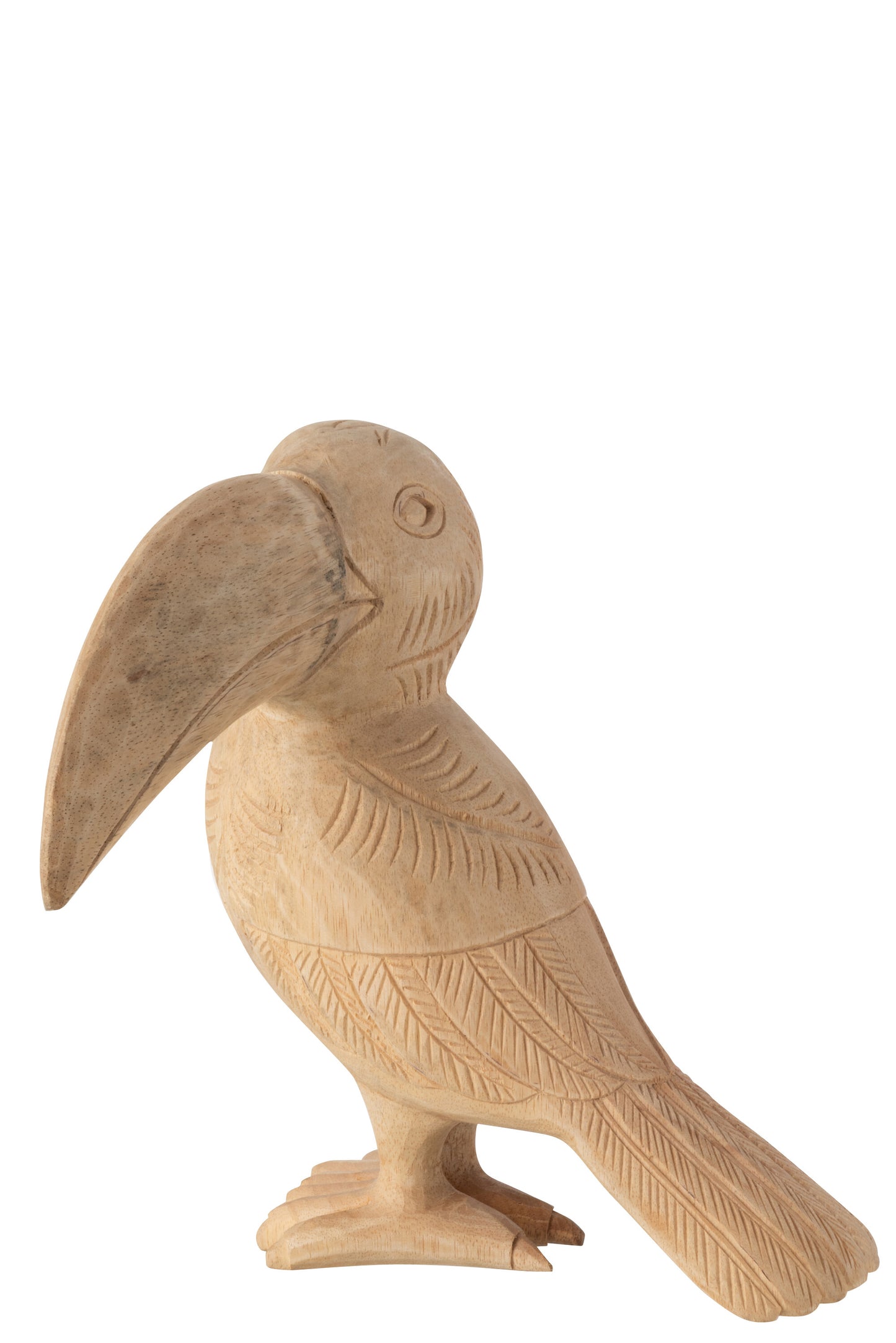 Houten Toekan Beeld – Albasiahout – 29×24×33 cm
