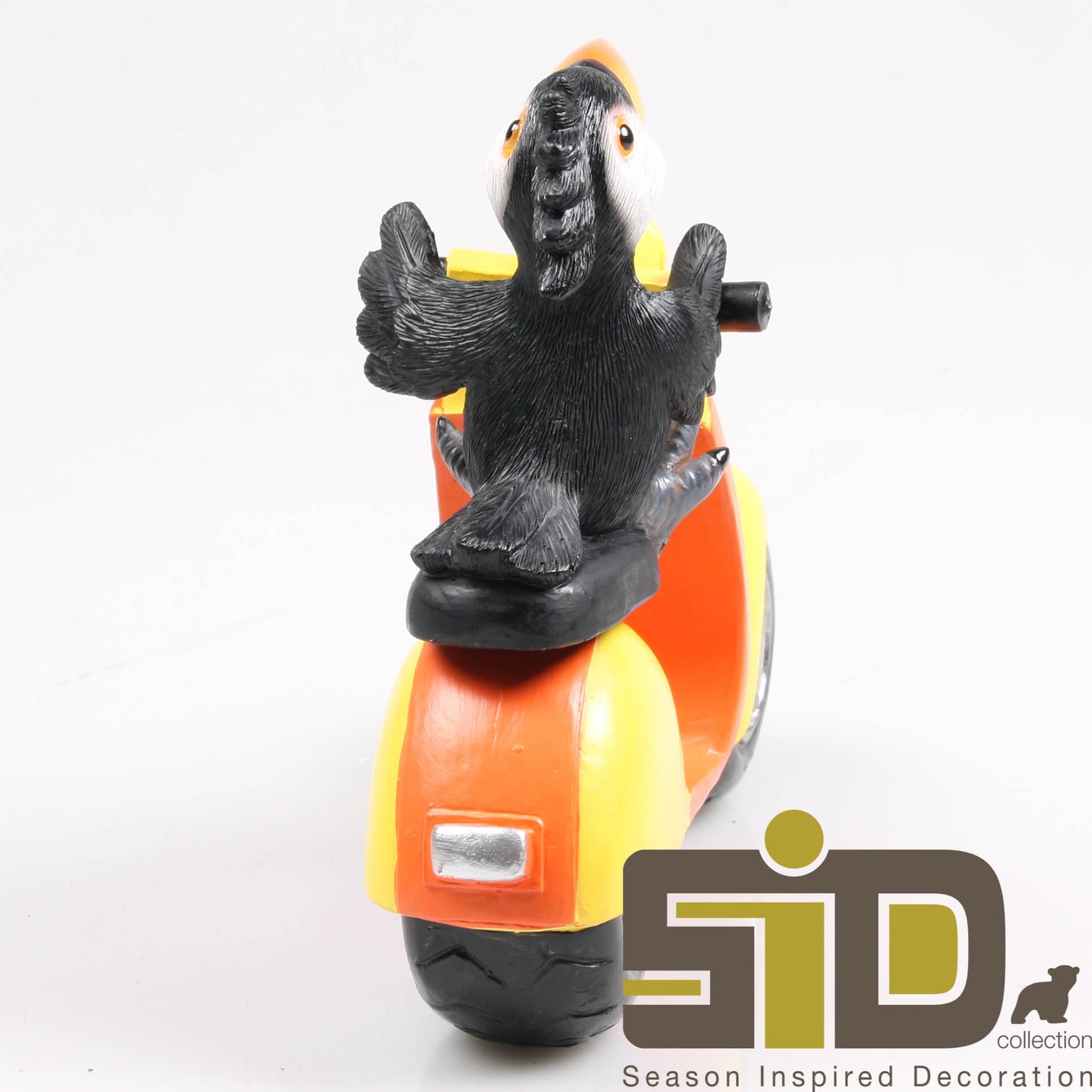 Toekan Beeldje op Scooter – Tropisch & Vrolijk