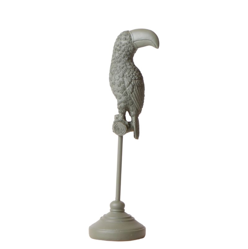 Tukan-Statue auf Fuß – Grün – 30 cm