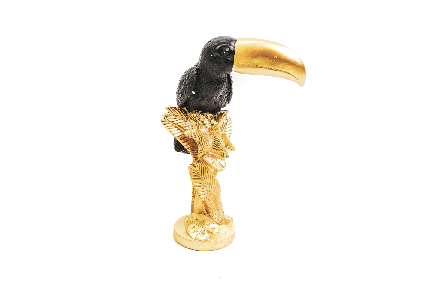 Schwarz-goldene Tukan-Statue – 30 cm