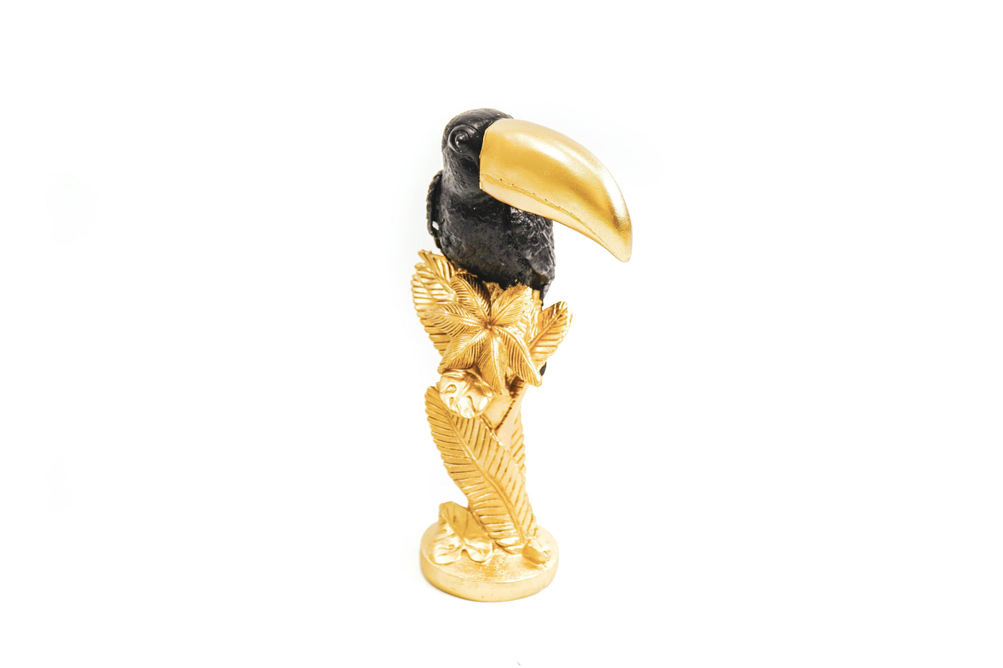 Schwarz-goldene Tukan-Statue – 30 cm