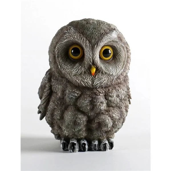 Grijs uilenbeeld 19 cm van Villa Pottery – luxe dieren woondecoratie