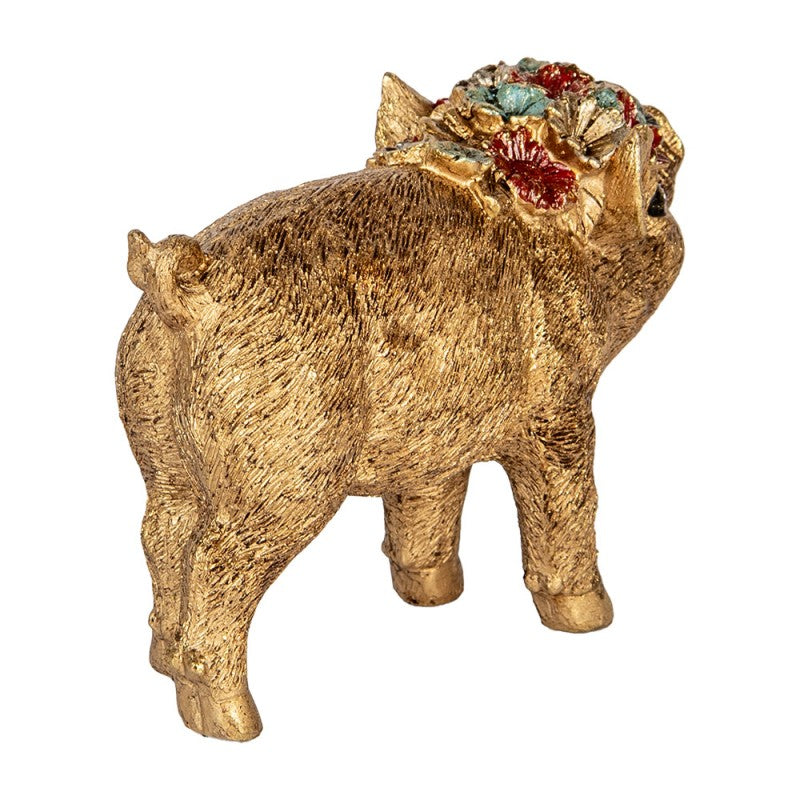 Golden Piggy – Varkensbeeldje met Bloemenkroon
