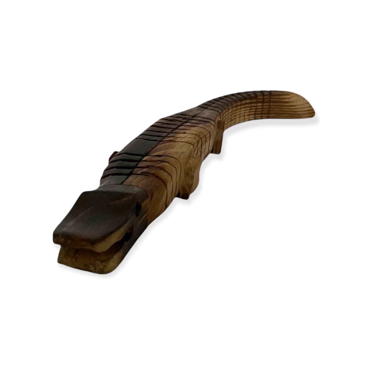 Wooden Crocodile Figurine – Playful & Natural Design