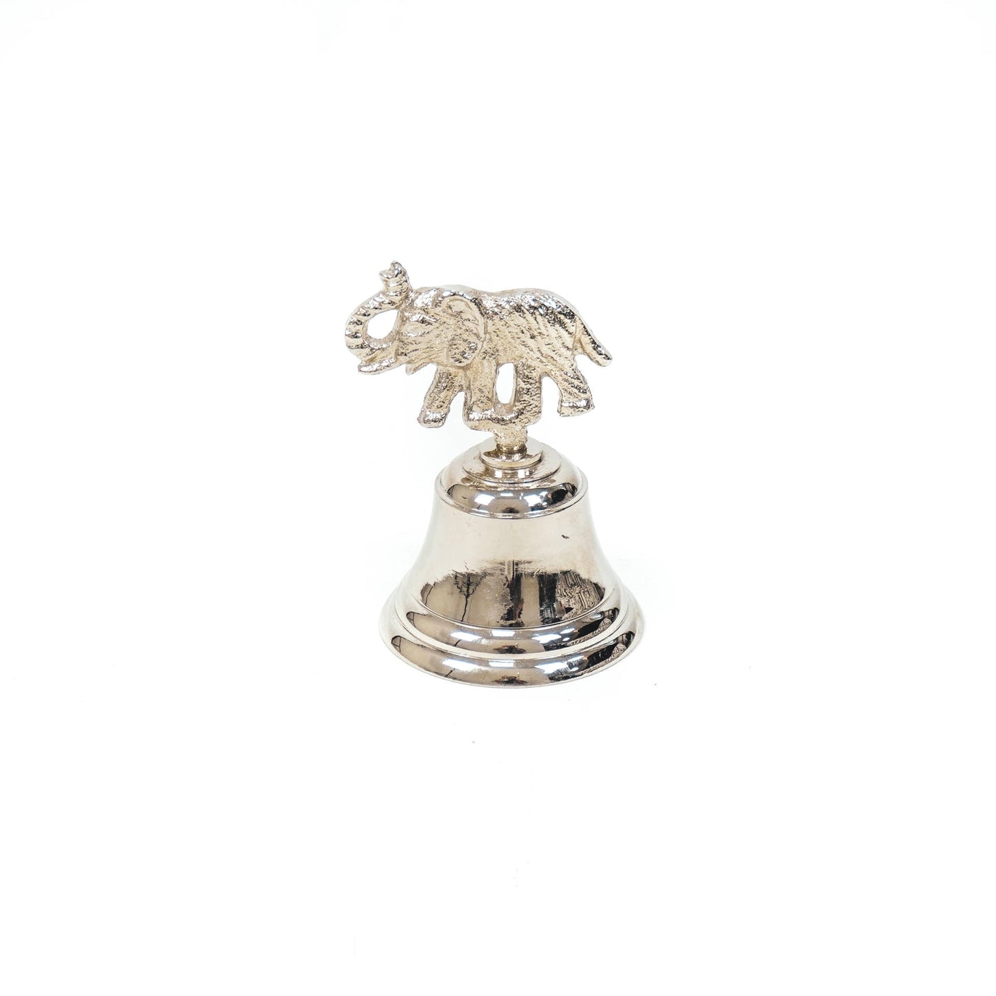 Silberfarbener Butler Bell Elephant – Wohnaccessoire aus Aluminium