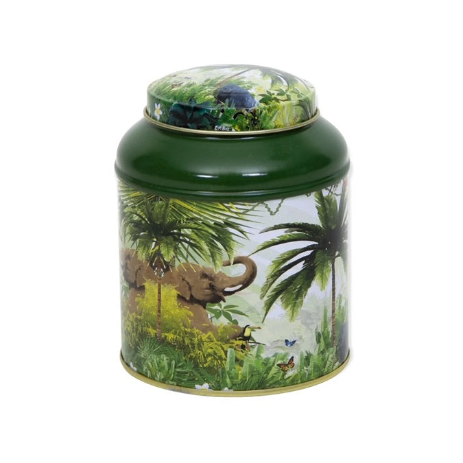 Tropisch jungle bewaarblik met dieren – rond en vierkant