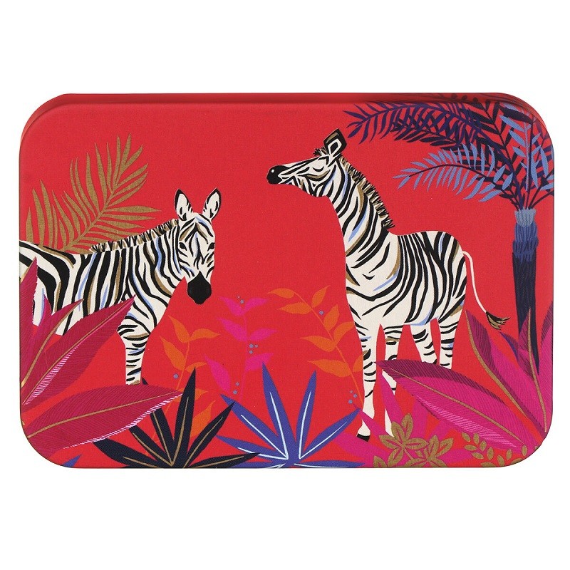 Roze Bewaarblikje met Zebra’s – Sara Miller