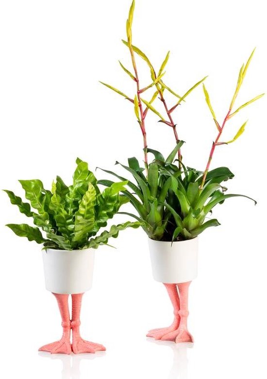 Flamingo Bloempot – Keramiek op Roze Pootjes – 2 maten