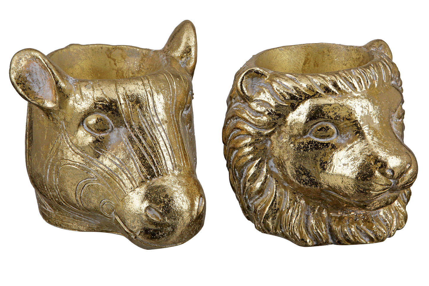 Safari Zebra Bloempot – Antiek Goud Luxe | Cement Design