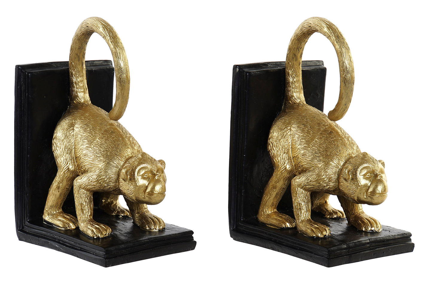 Boekensteunen Apen Goud & Zwart – Jungle Chic