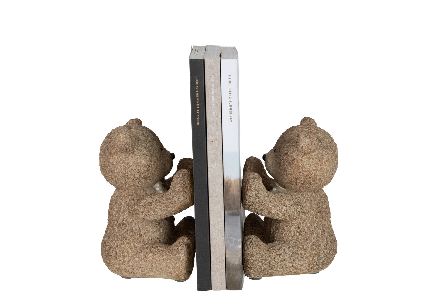 Boekensteunen twee bruine beren – J-Line – 10,5x10x15 cm